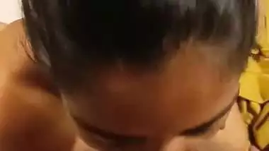 The horny girl gives an Indian blowjob to her boss