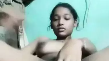 GF fucks pussy with brinjal during a hot nude video call