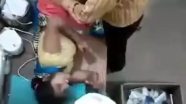 Doctor fingering to patient